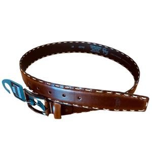 NEW SOUTHERN CASANOVA men's russet leather belt in mahogany